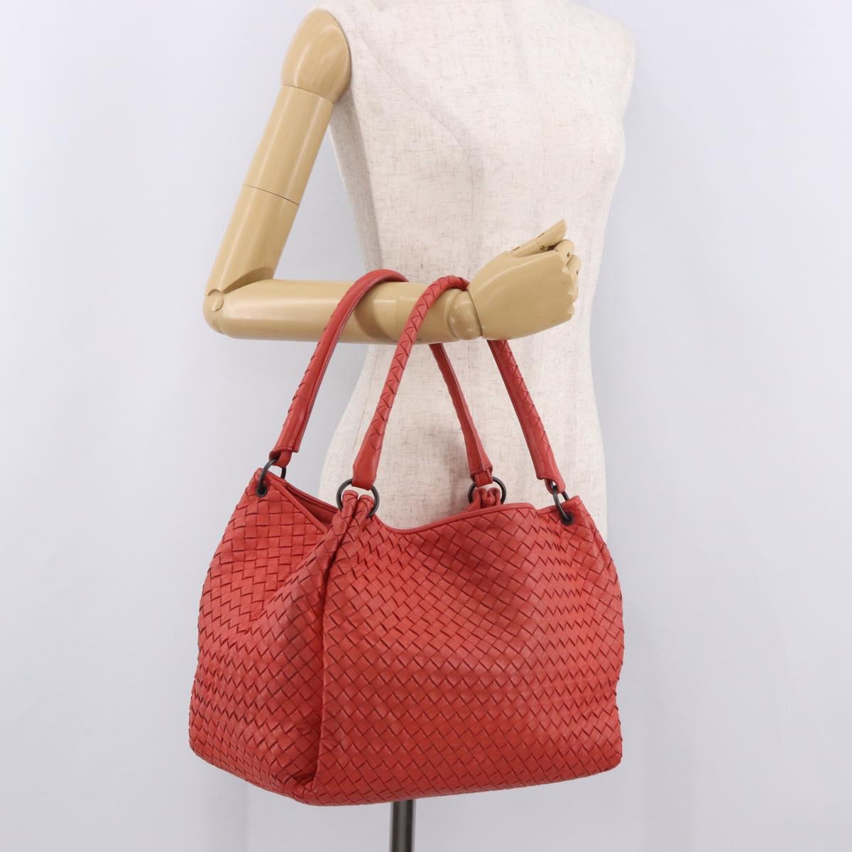 BOTTEGA VENETA INTRECCIATO Tote Bag Leather Red 222322 Auth 186324A