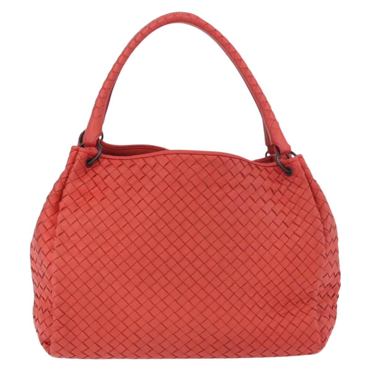 BOTTEGA VENETA INTRECCIATO Tote Bag Leather Red 222322 Auth 186324A