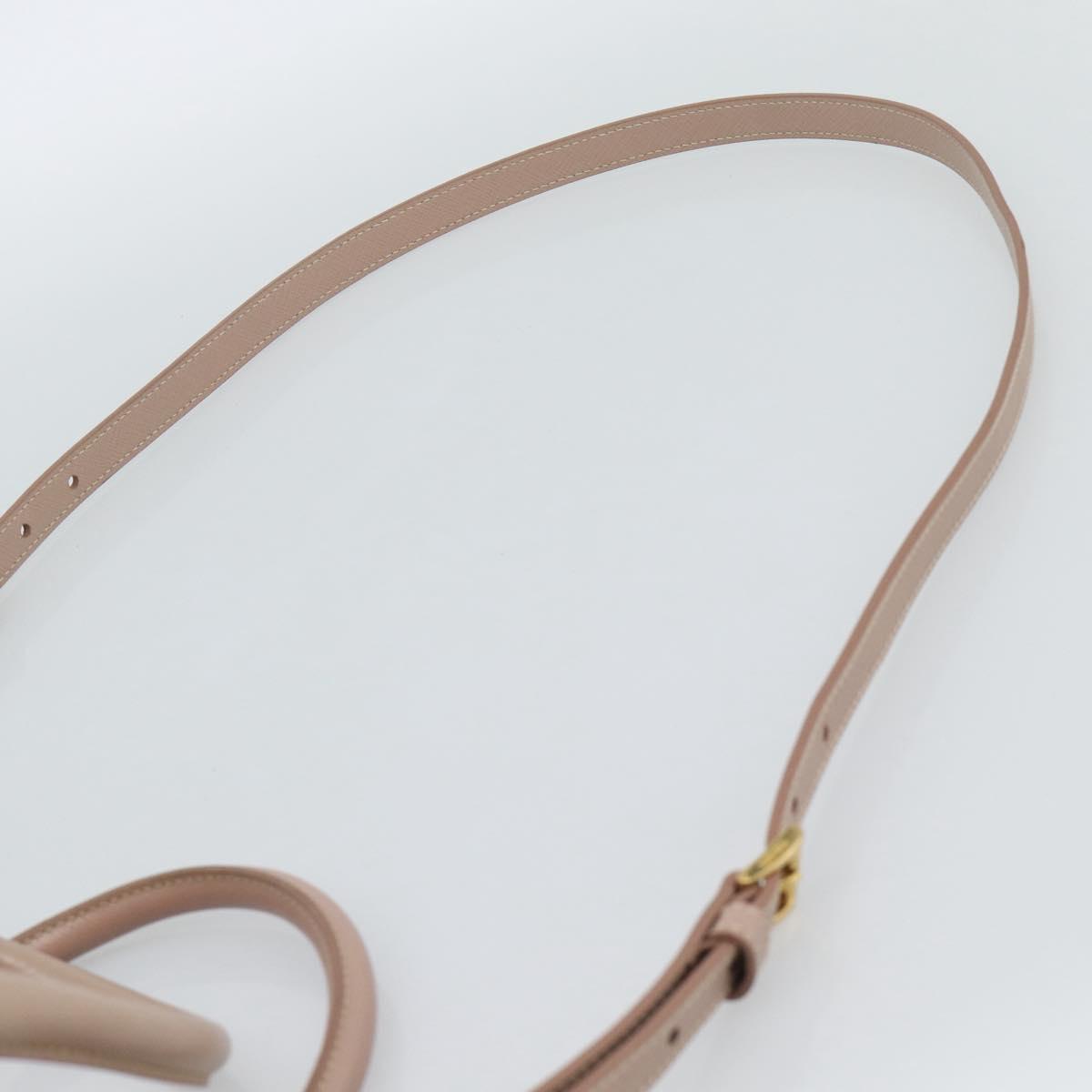 PRADA Hand Bag Saffiano leather 2way Pink Gold Auth 186328A