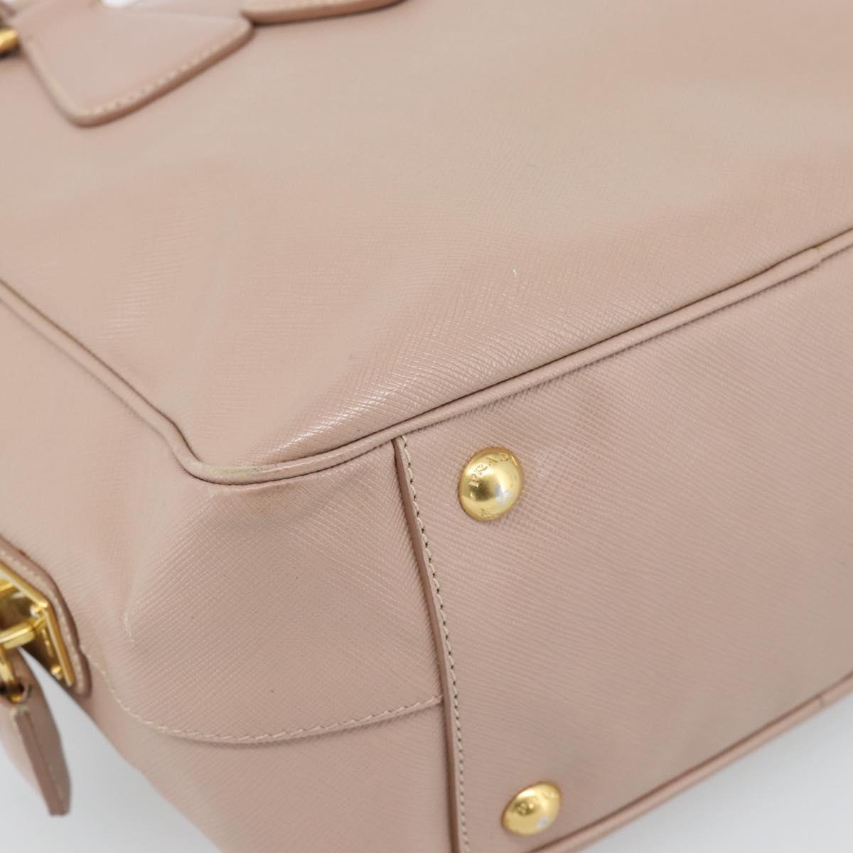 PRADA Hand Bag Saffiano leather 2way Pink Gold Auth 186328A