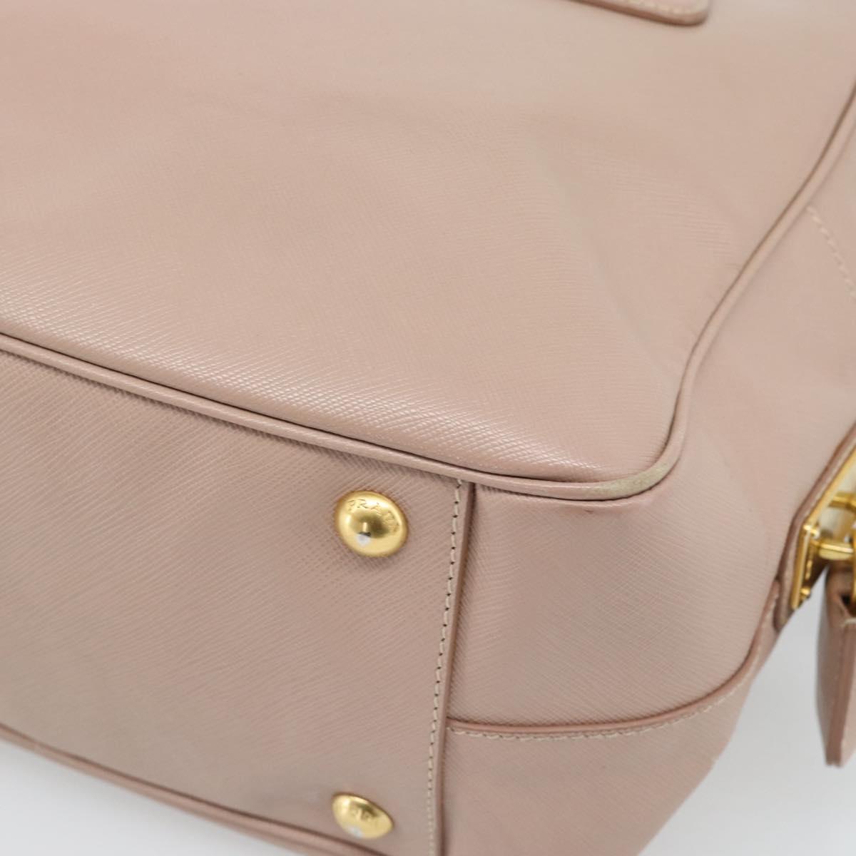 PRADA Hand Bag Saffiano leather 2way Pink Gold Auth 186328A