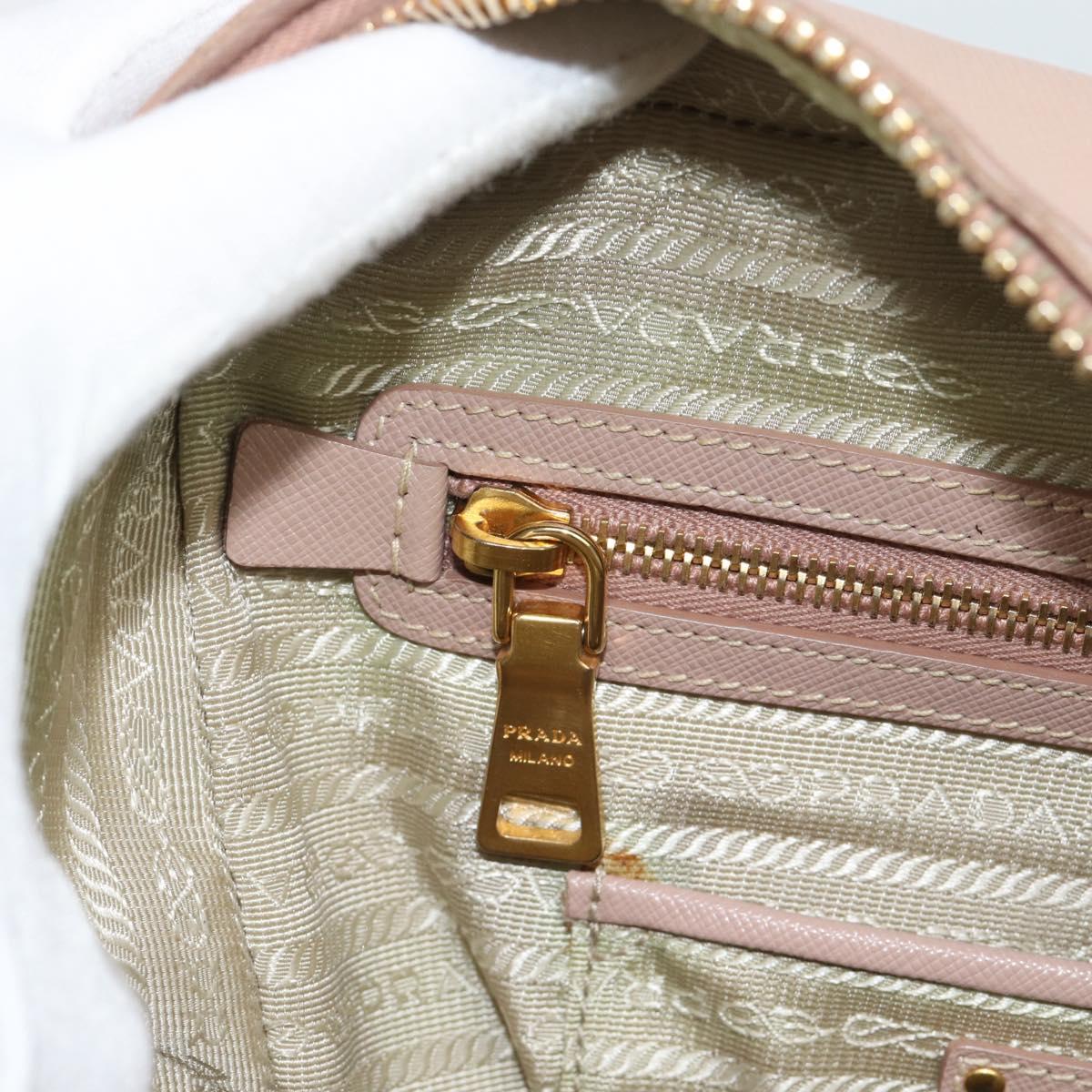 PRADA Hand Bag Saffiano leather 2way Pink Gold Auth 186328A