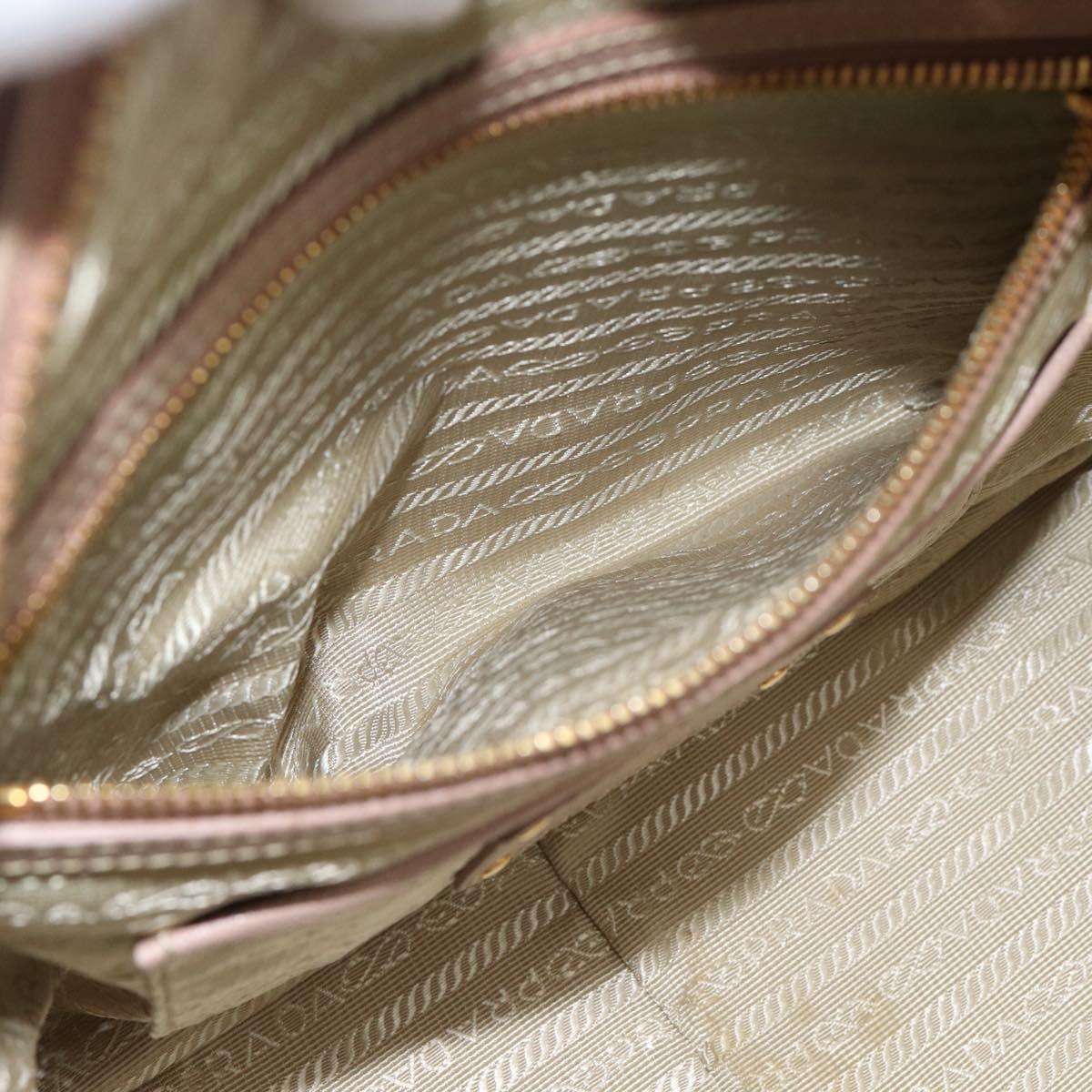 PRADA Hand Bag Saffiano leather 2way Pink Gold Auth 186328A