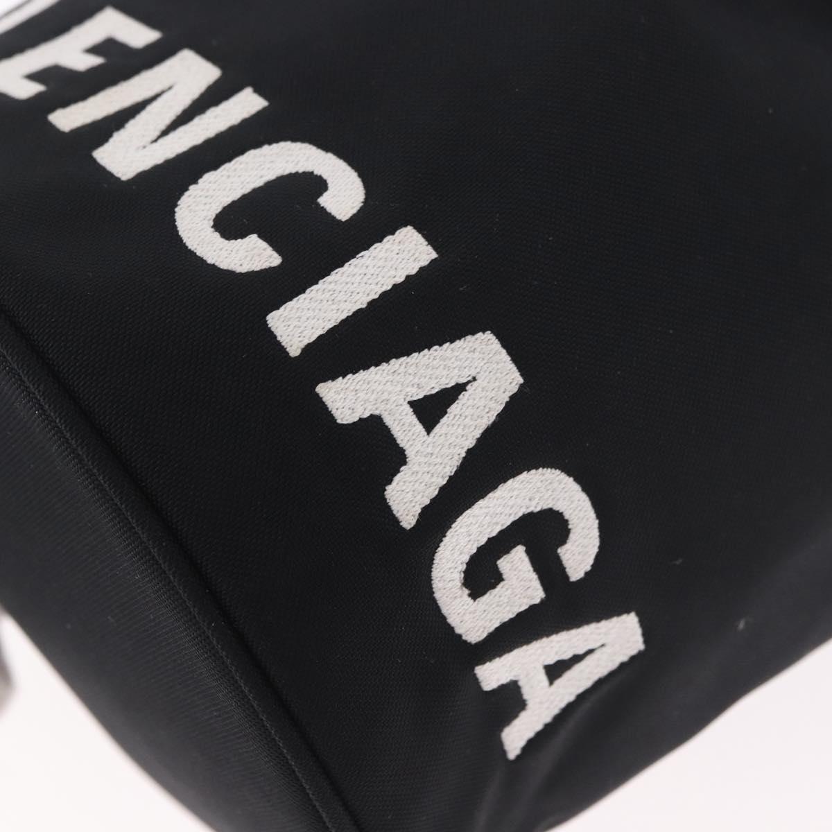BALENCIAGA Hand Bag Canvas Black Silver 619458 Auth 186329A