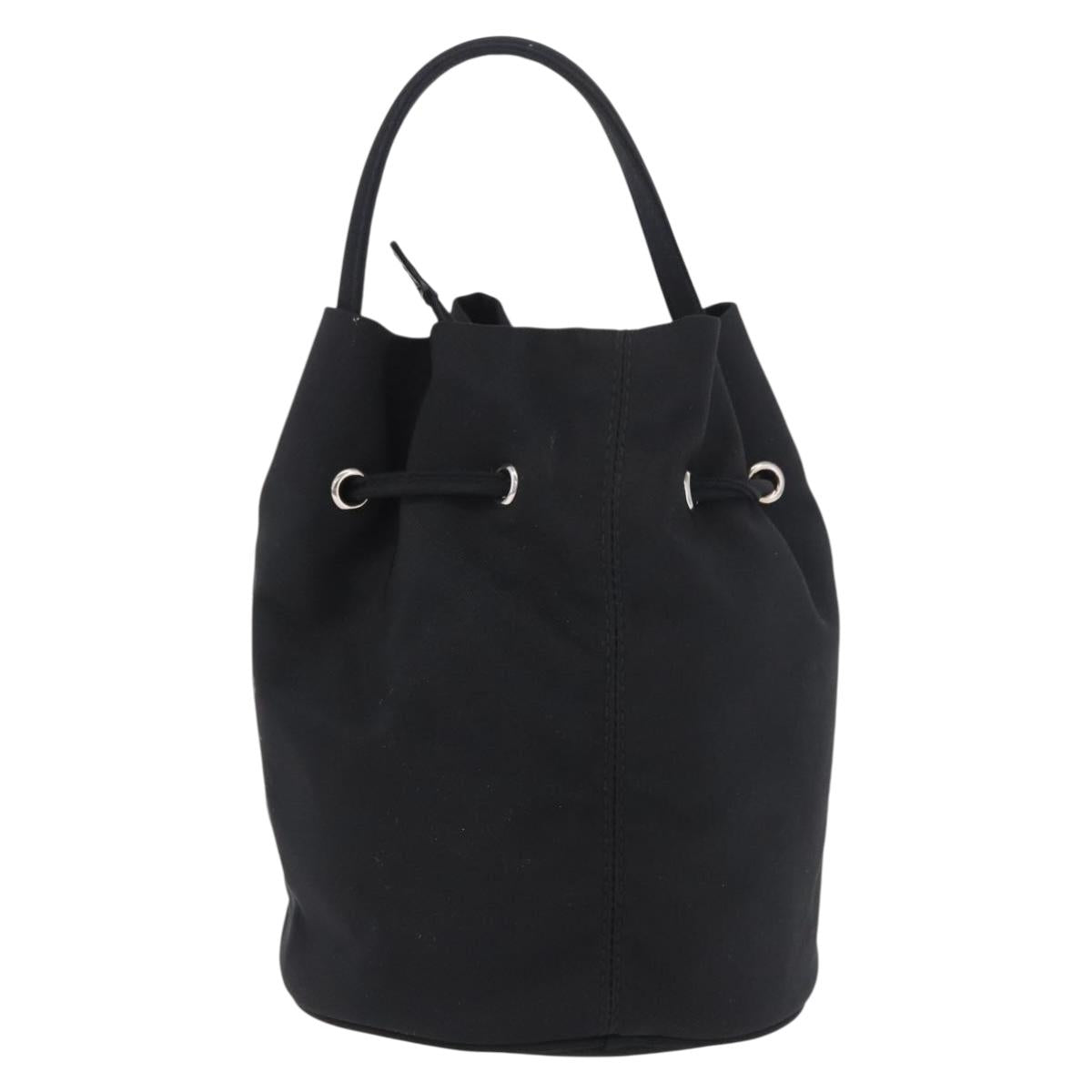 BALENCIAGA Hand Bag Canvas Black Silver 619458 Auth 186329A