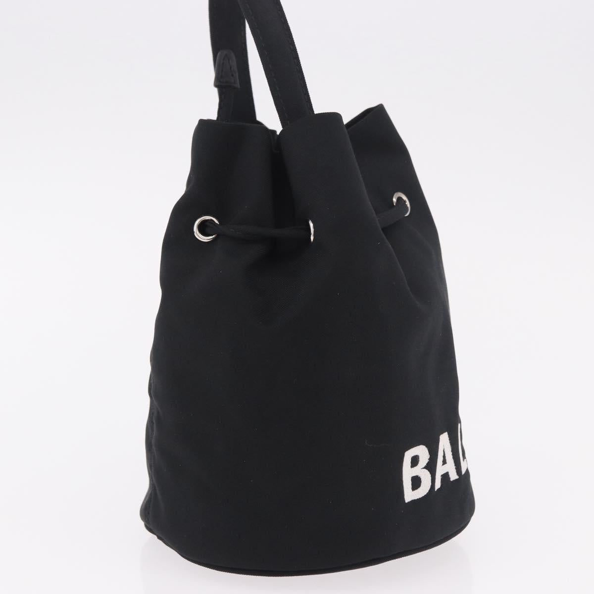 BALENCIAGA Hand Bag Canvas Black Silver 619458 Auth 186329A
