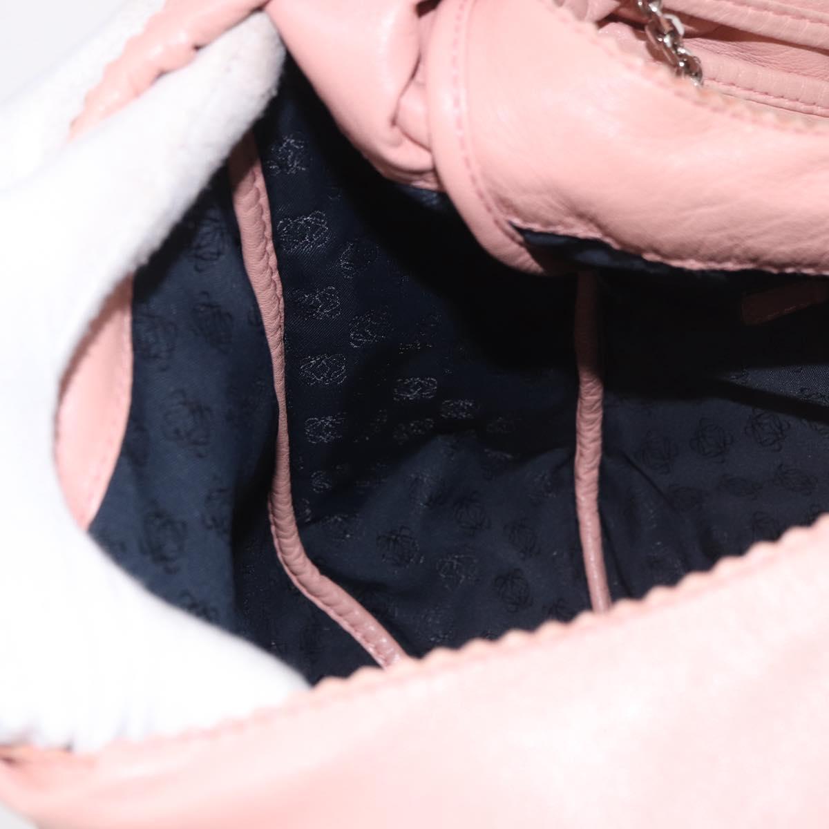 LOEWE Shoulder Bag Leather Pink Silver Auth 186331A