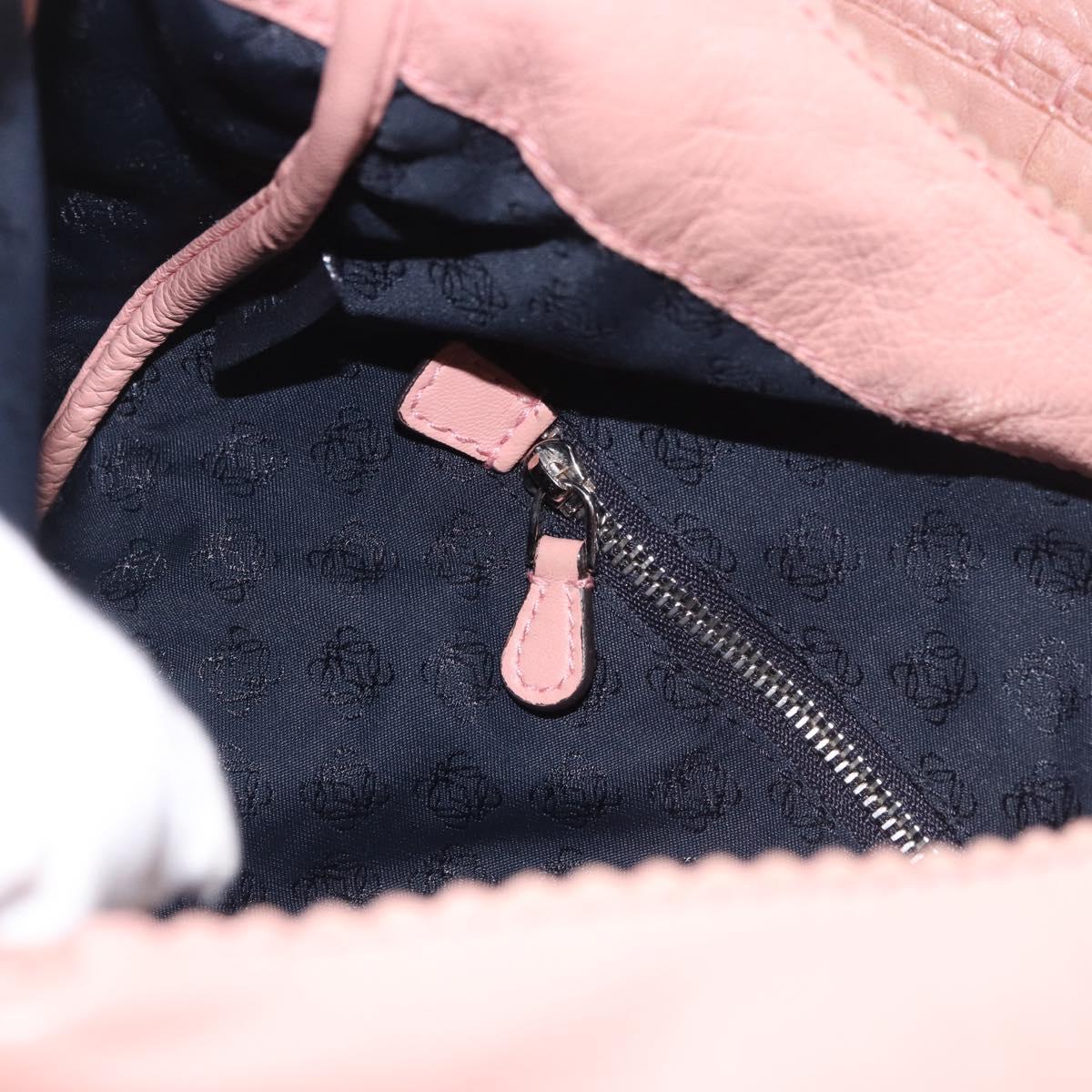 LOEWE Shoulder Bag Leather Pink Silver Auth 186331A