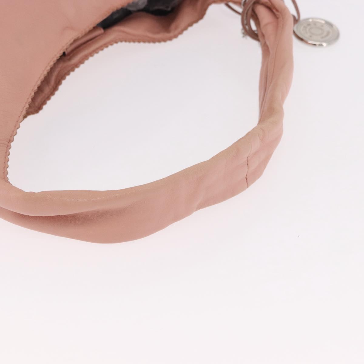 LOEWE Shoulder Bag Leather Pink Silver Auth 186331A
