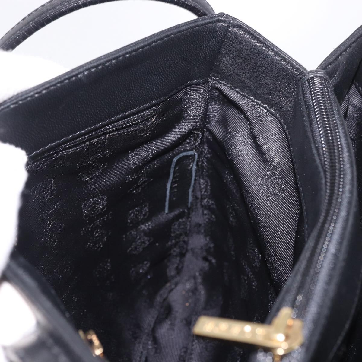 LOEWE Shoulder Bag Leather Black Gold Auth 186334A