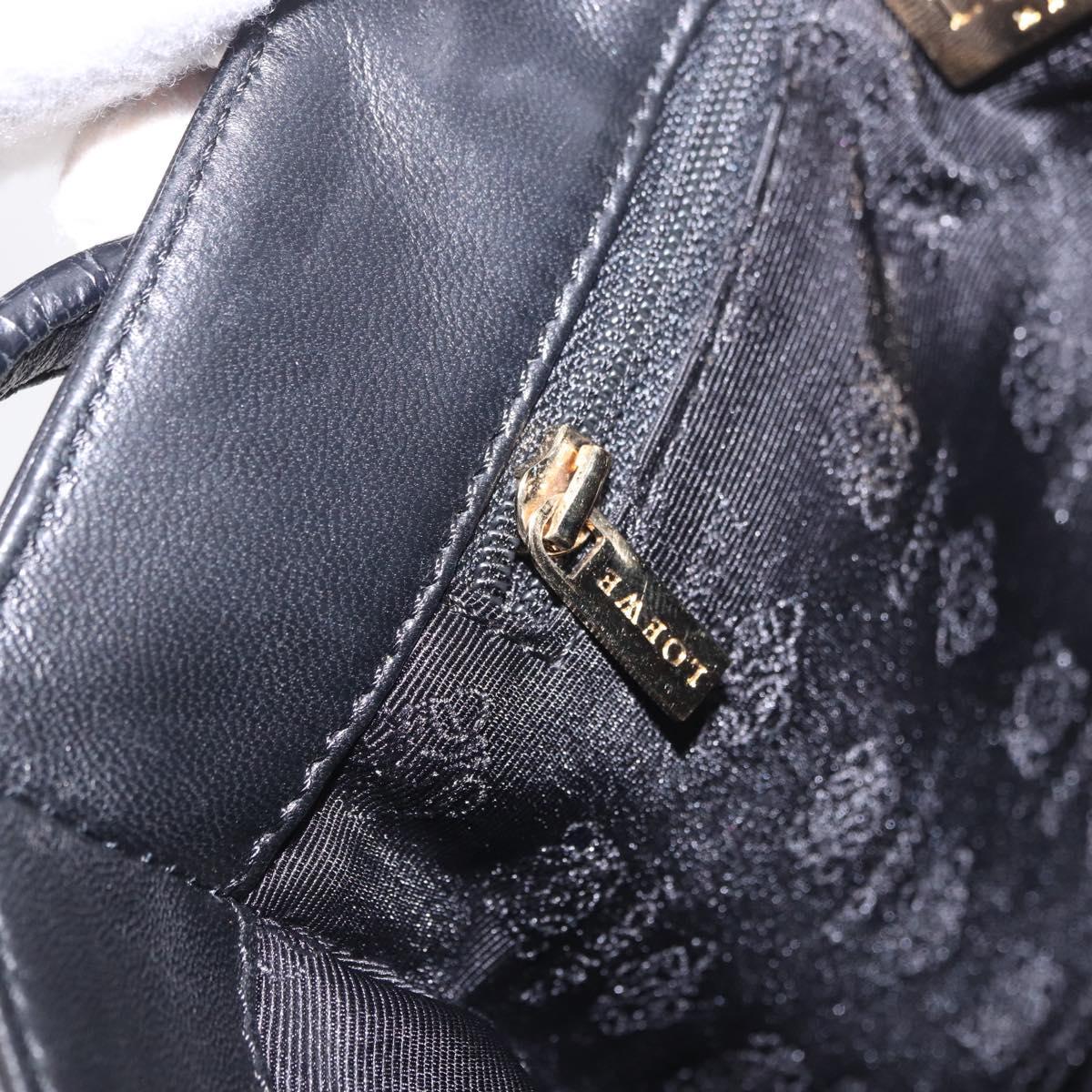 LOEWE Shoulder Bag Leather Black Gold Auth 186334A