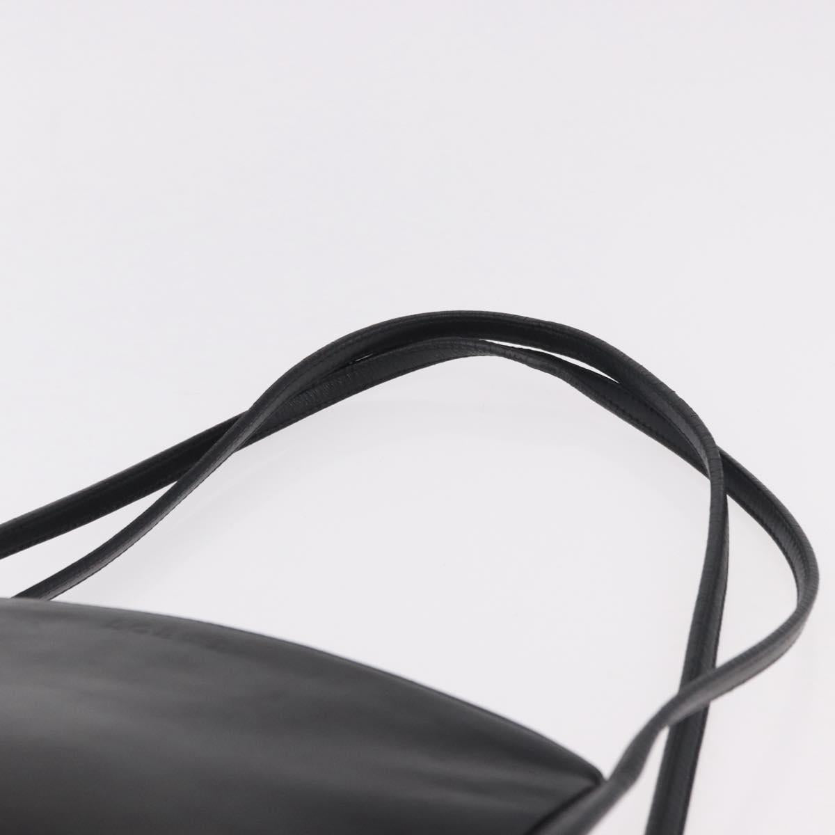 LOEWE Shoulder Bag Leather Black Gold Auth 186334A
