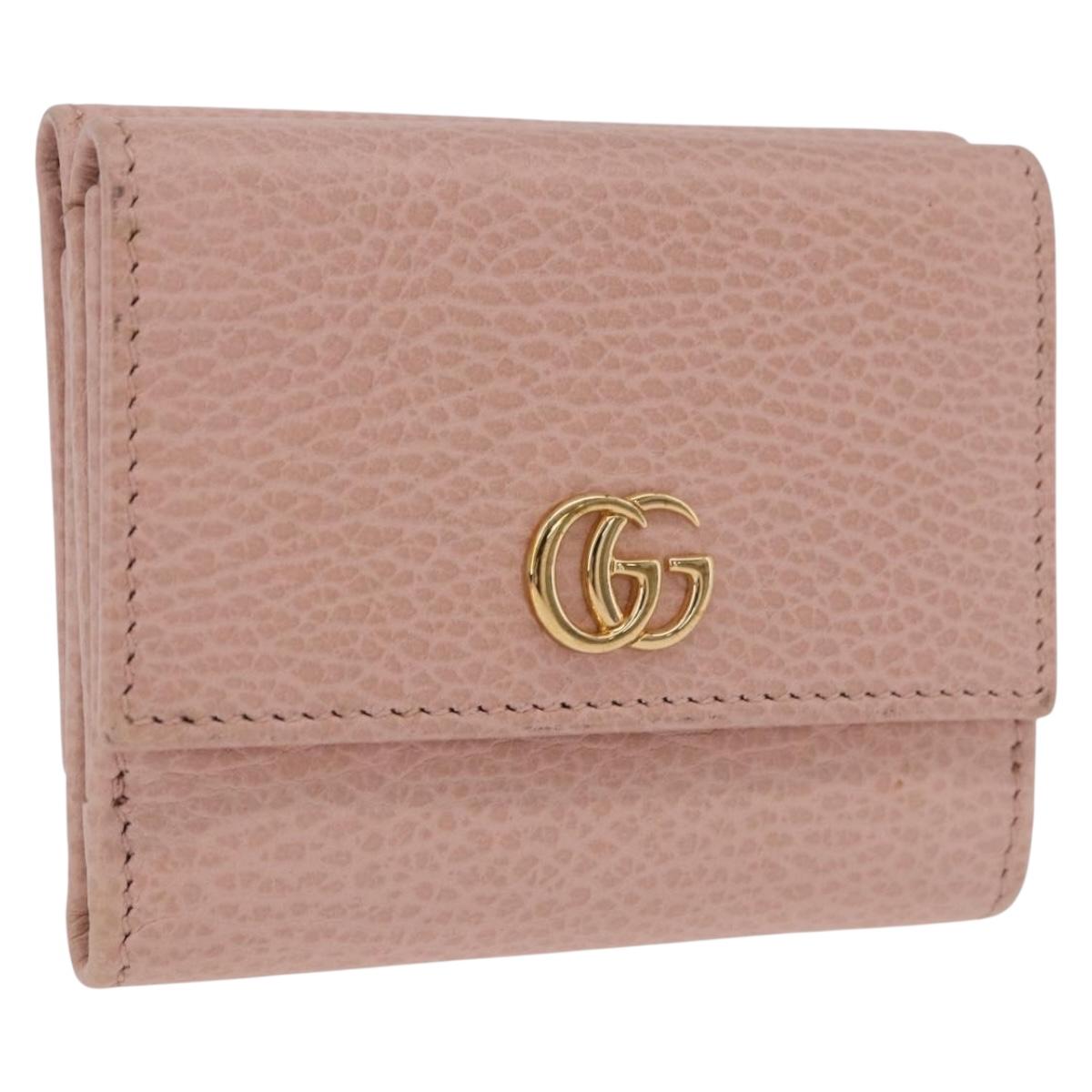 GUCCI GG Marmont Wallet Leather Pink Gold 524672 Auth 186349M