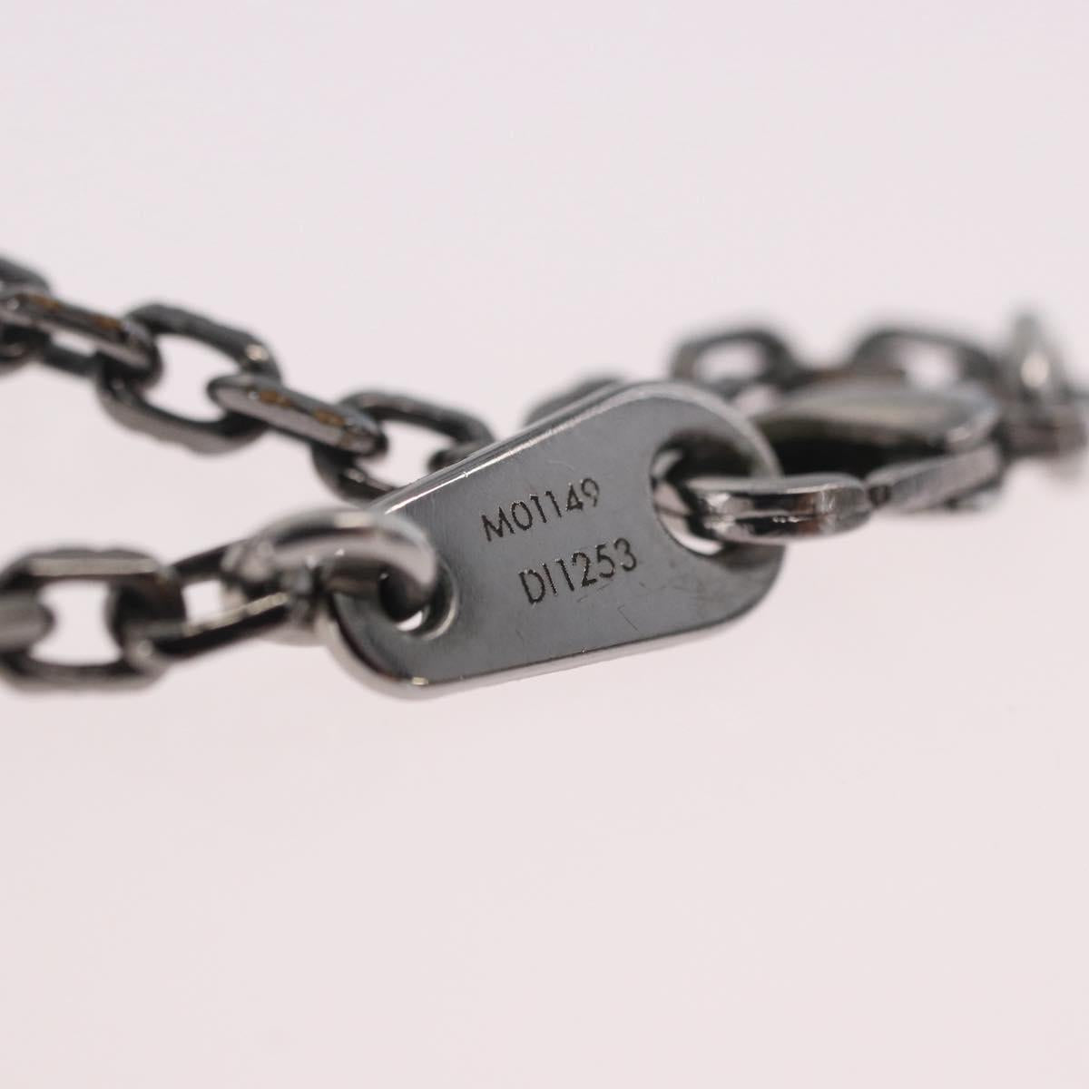LOUIS VUITTON Pendant Valentine Padlock Necklace metal Black M01149 Auth 186353V