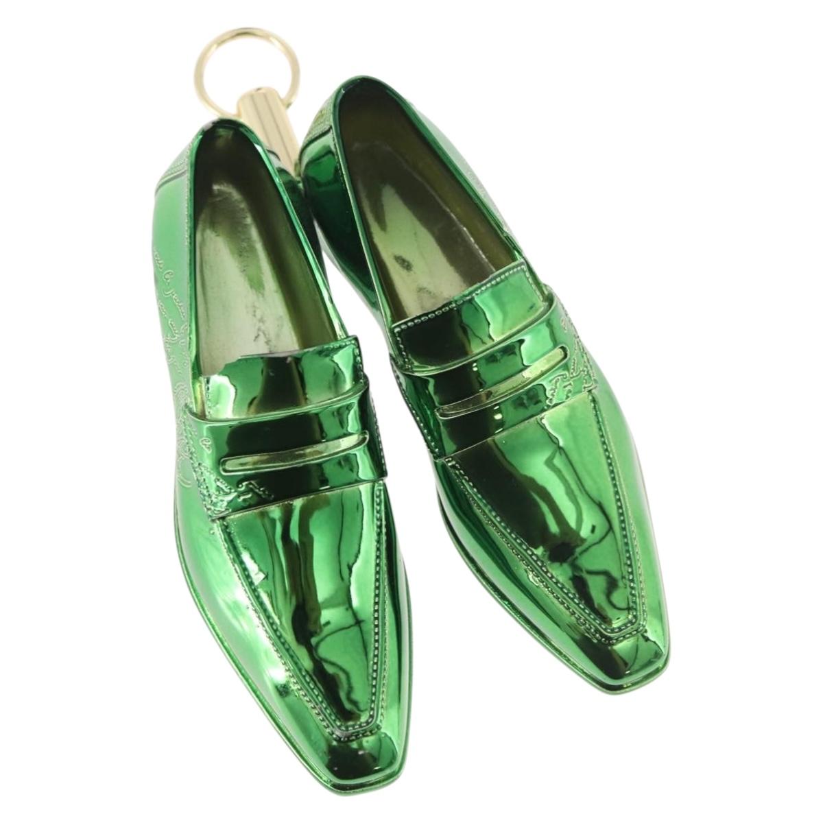 Berluti Key Ring metal Green Auth 186358M
