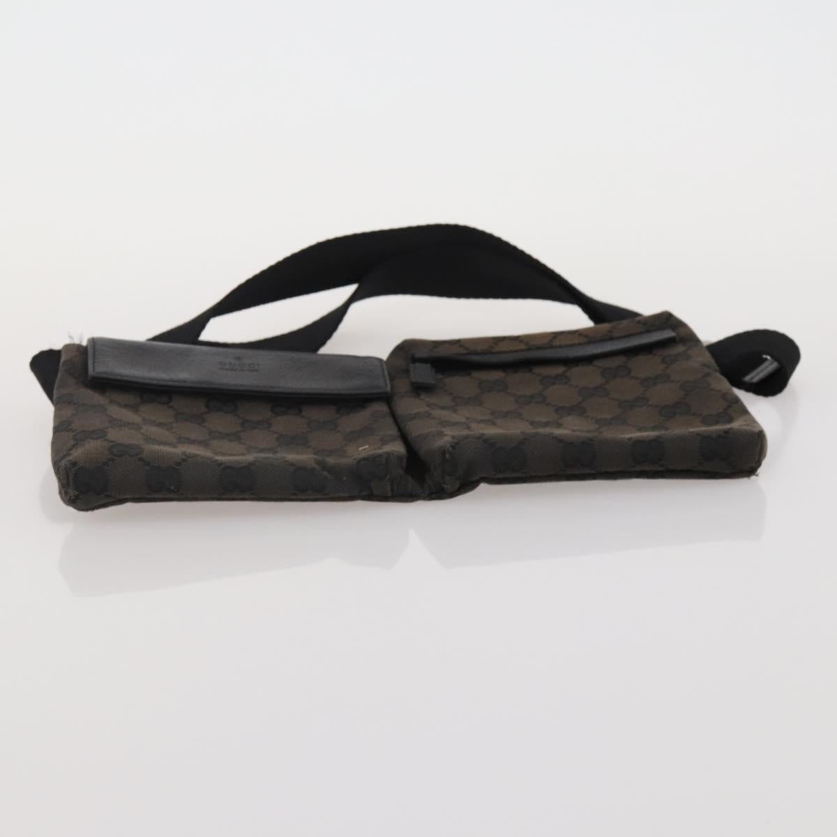 GUCCI GG Canvas Shoulder Bag 2 Set Beige Black Auth 186360