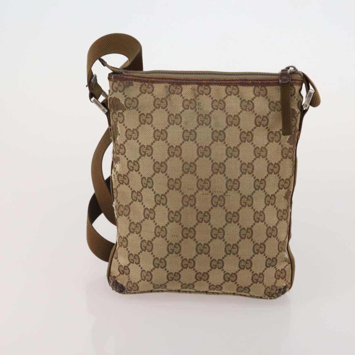GUCCI GG Canvas Shoulder Bag 2 Set Beige Black Auth 186360