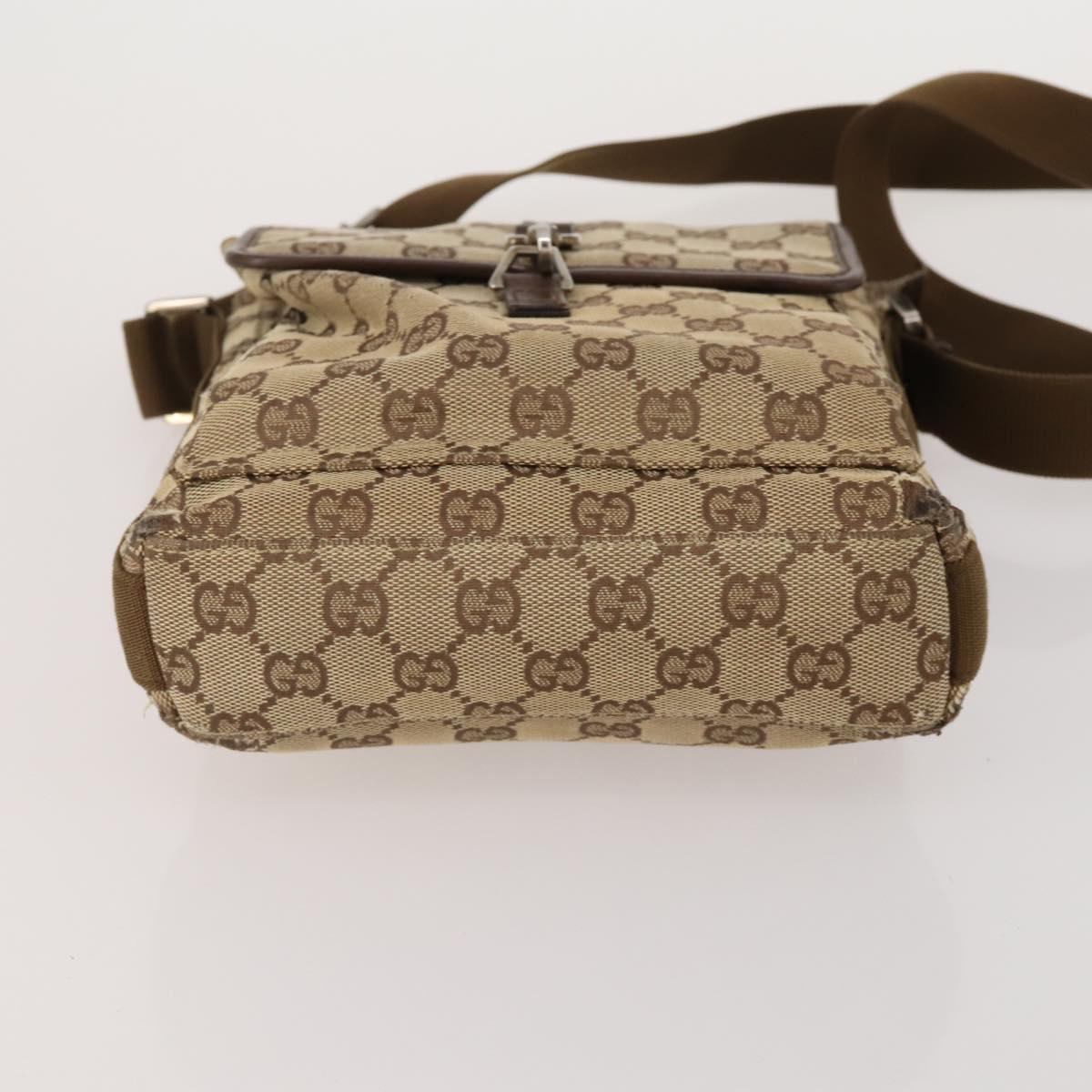 GUCCI GG Canvas Shoulder Bag 2 Set Beige Black Auth 186360