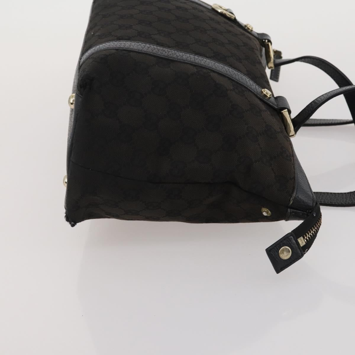 GUCCI GG Canvas Sherry Line Bamboo Bag Leather 4 Set Beige Black Auth 186361