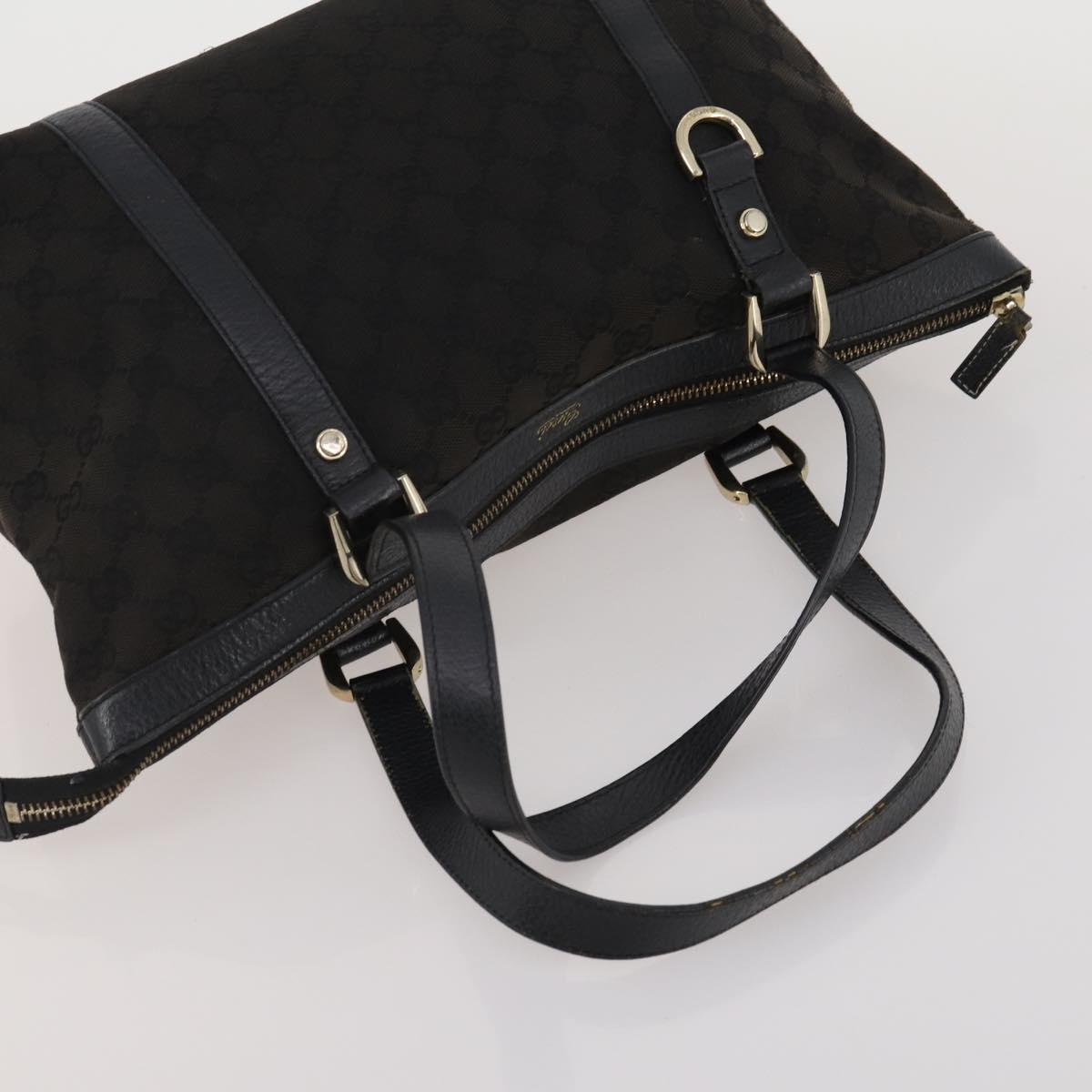 GUCCI GG Canvas Sherry Line Bamboo Bag Leather 4 Set Beige Black Auth 186361
