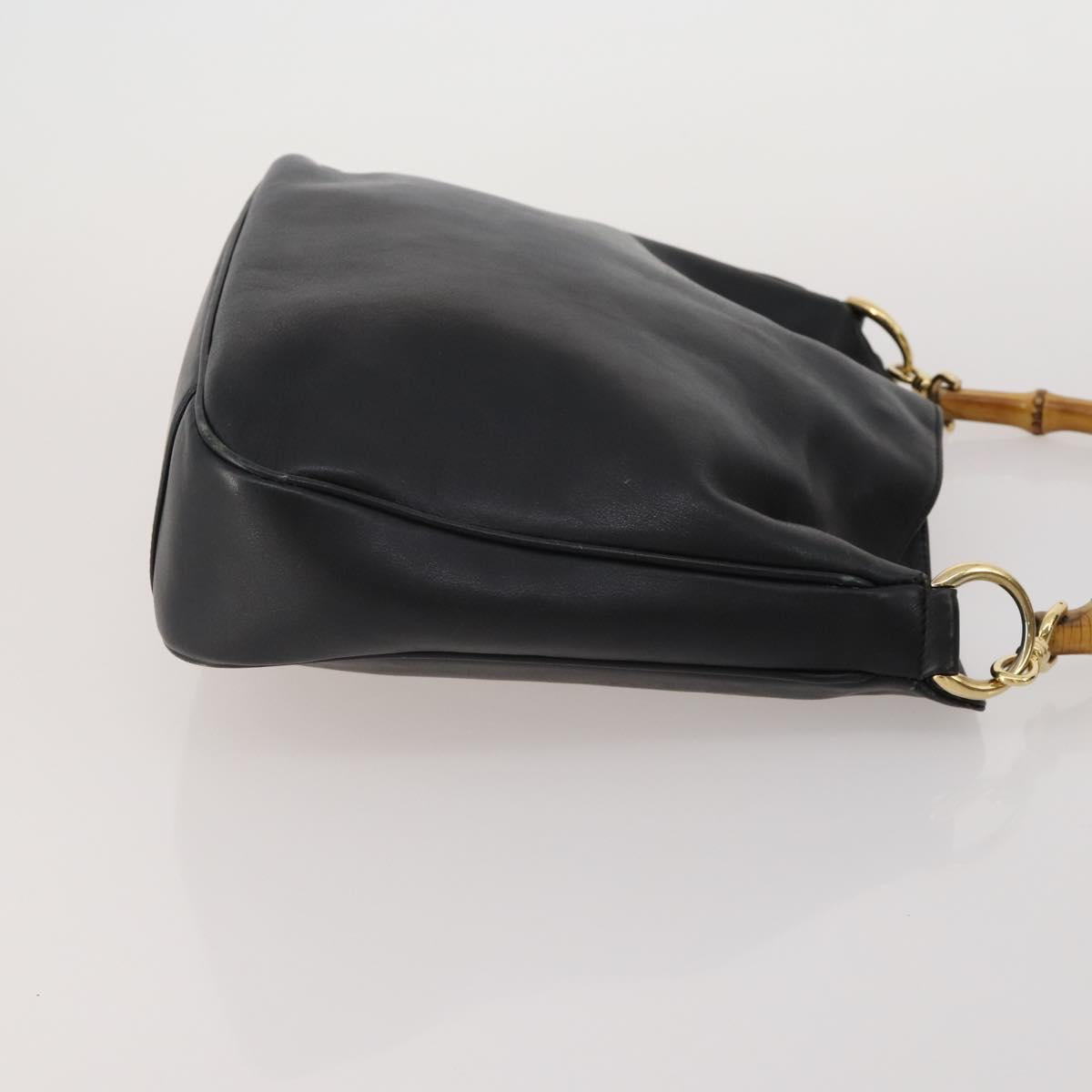GUCCI GG Canvas Sherry Line Bamboo Bag Leather 4 Set Beige Black Auth 186361