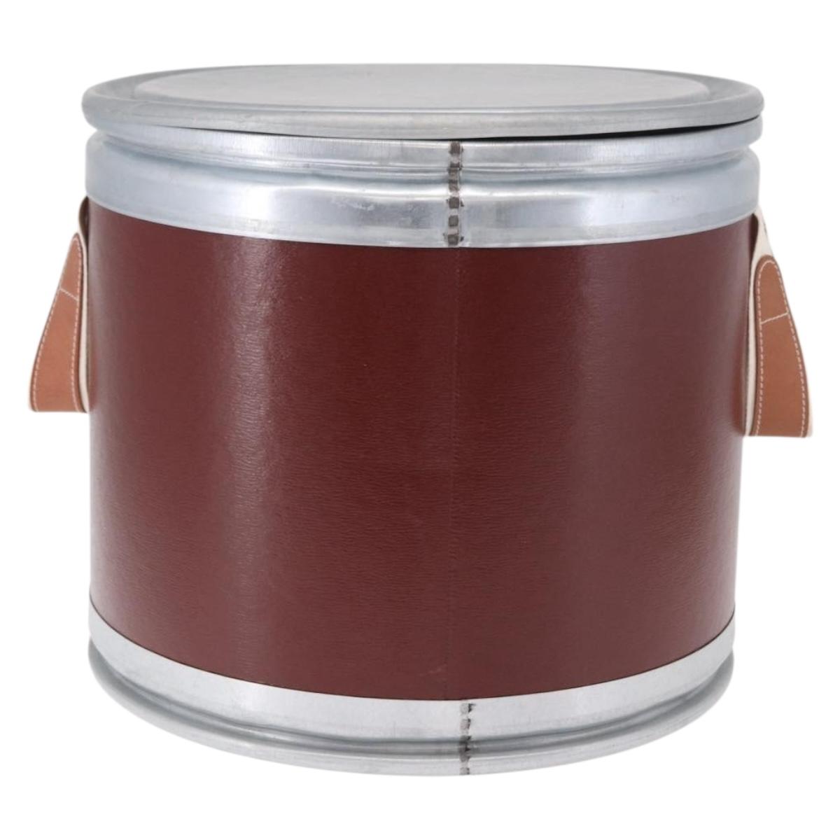 HERMES Saddle Box metal Brown Auth 186368
