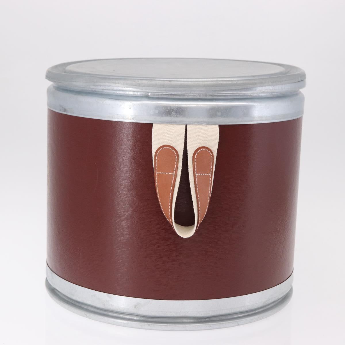 HERMES Saddle Box metal Brown Auth 186368