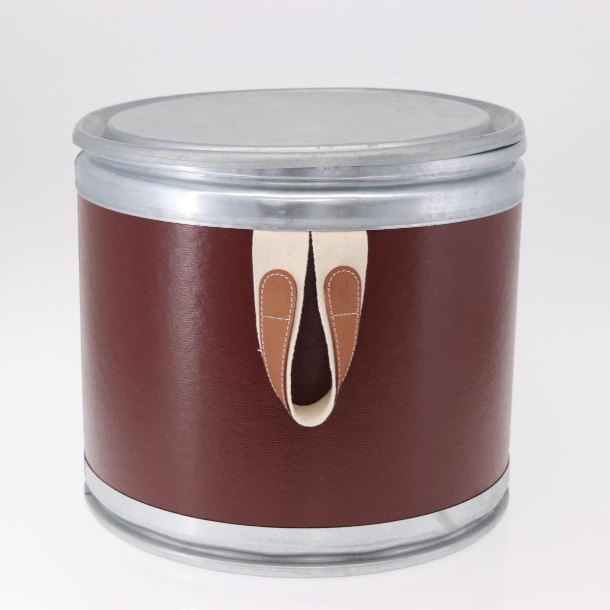 HERMES Saddle Box metal Brown Auth 186368