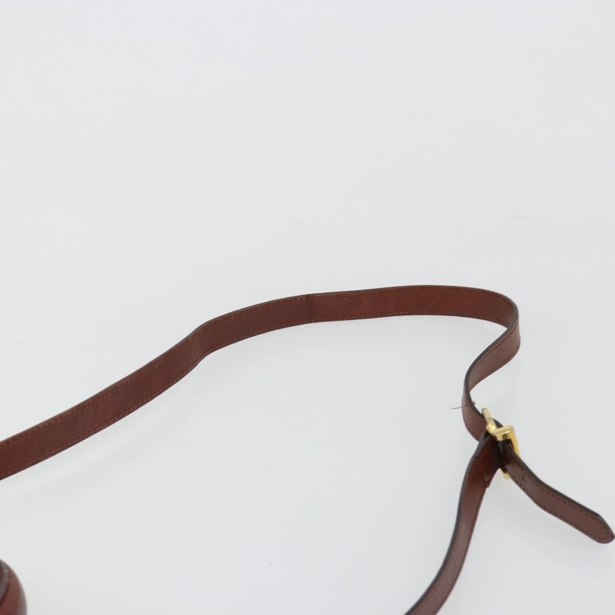 Salvatore Ferragamo Gancini Hand Bag Leather 2way Brown Gold Auth 186375