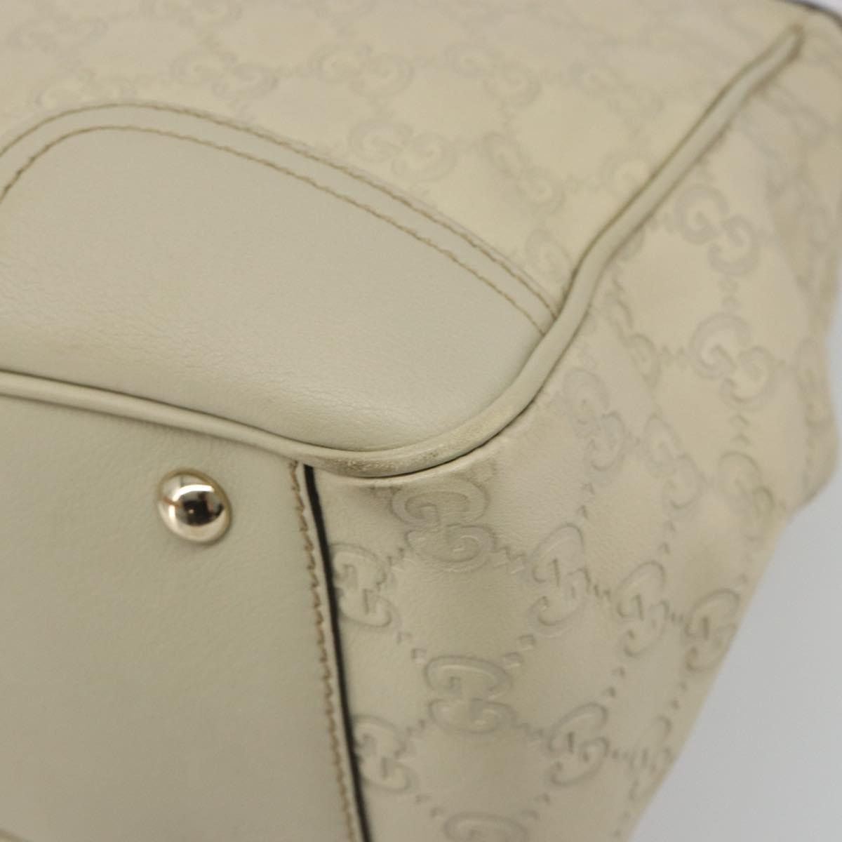 GUCCI GG Canvas Guccissima Princess Bag Leather Ivory Gold 177052 Auth 186378V