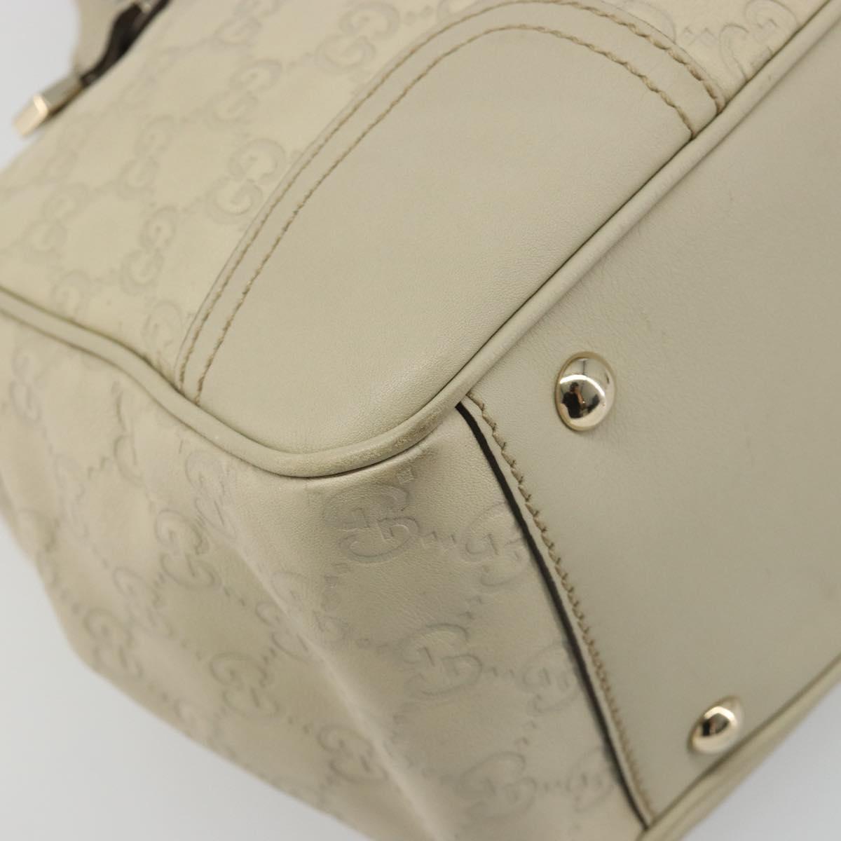 GUCCI GG Canvas Guccissima Princess Bag Leather Ivory Gold 177052 Auth 186378V