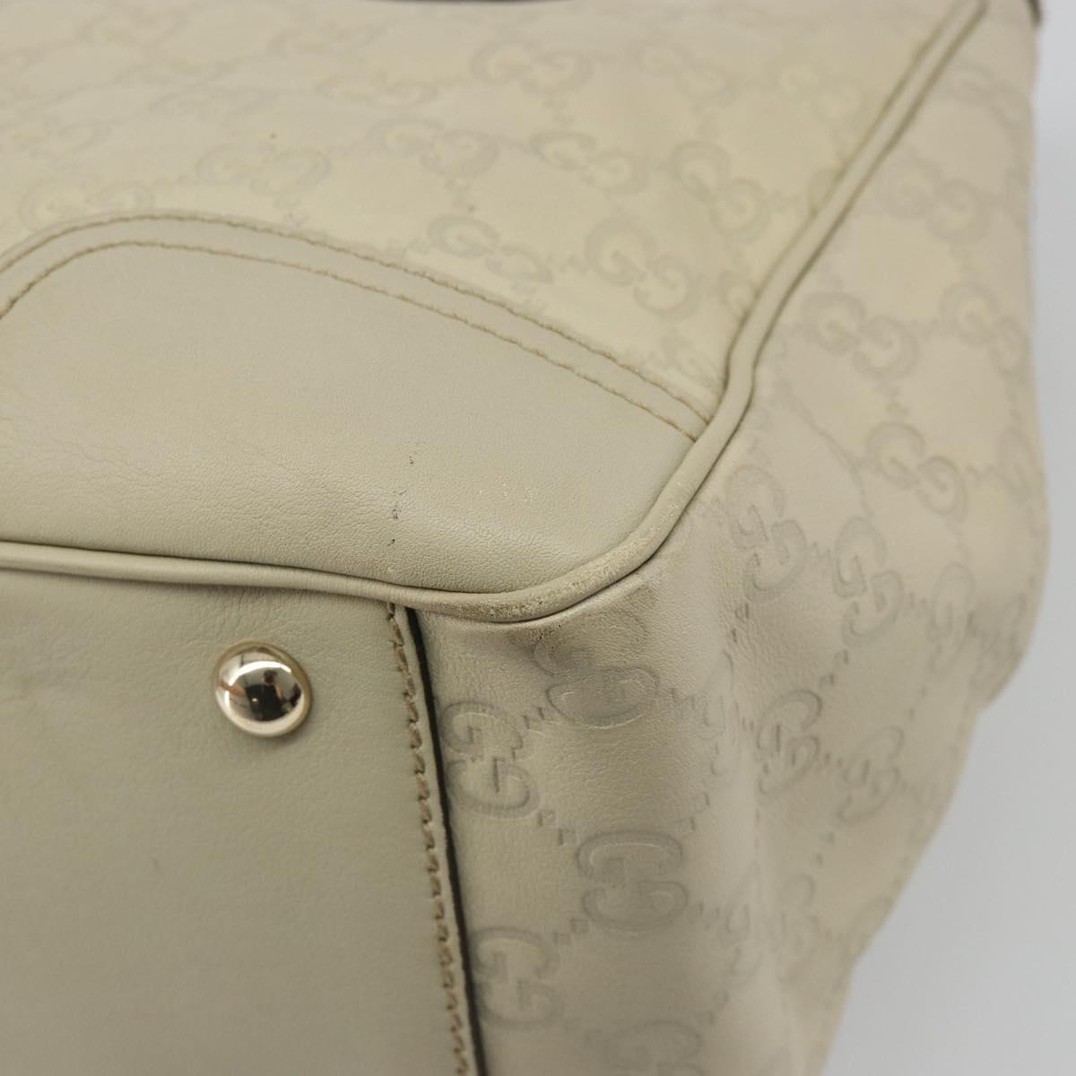 GUCCI GG Canvas Guccissima Princess Bag Leather Ivory Gold 177052 Auth 186378V