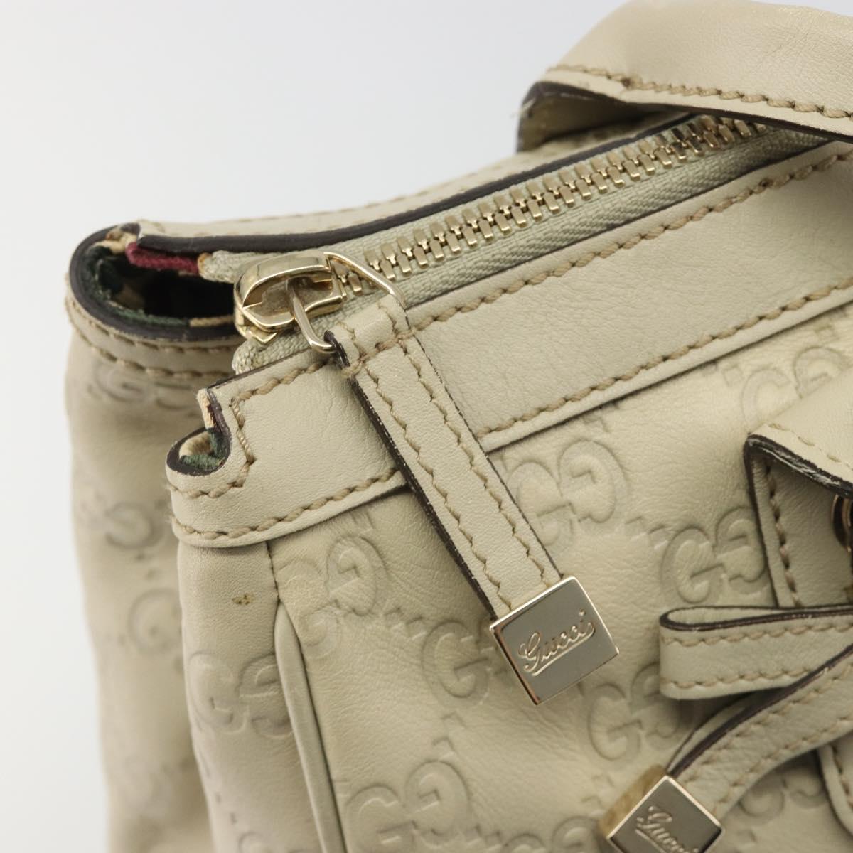 GUCCI GG Canvas Guccissima Princess Bag Leather Ivory Gold 177052 Auth 186378V