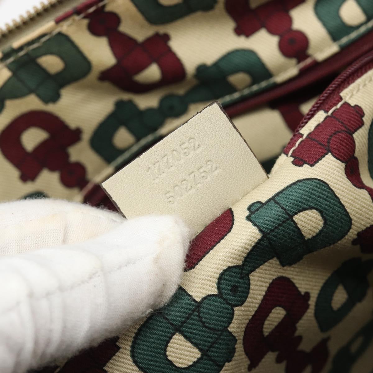 GUCCI GG Canvas Guccissima Princess Bag Leather Ivory Gold 177052 Auth 186378V