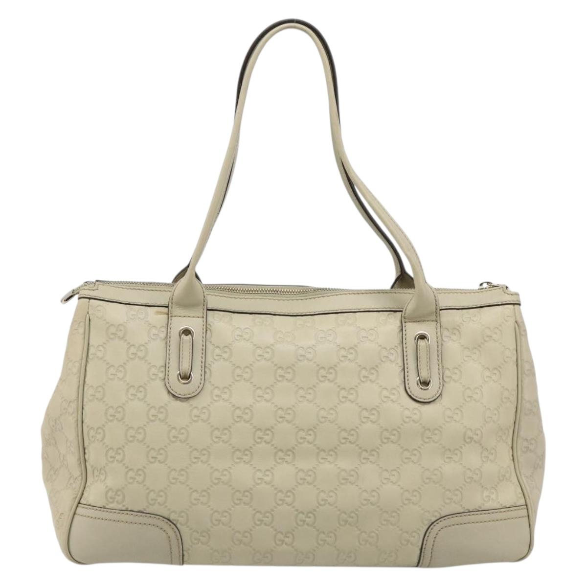 GUCCI GG Canvas Guccissima Princess Bag Leather Ivory Gold 177052 Auth 186378V