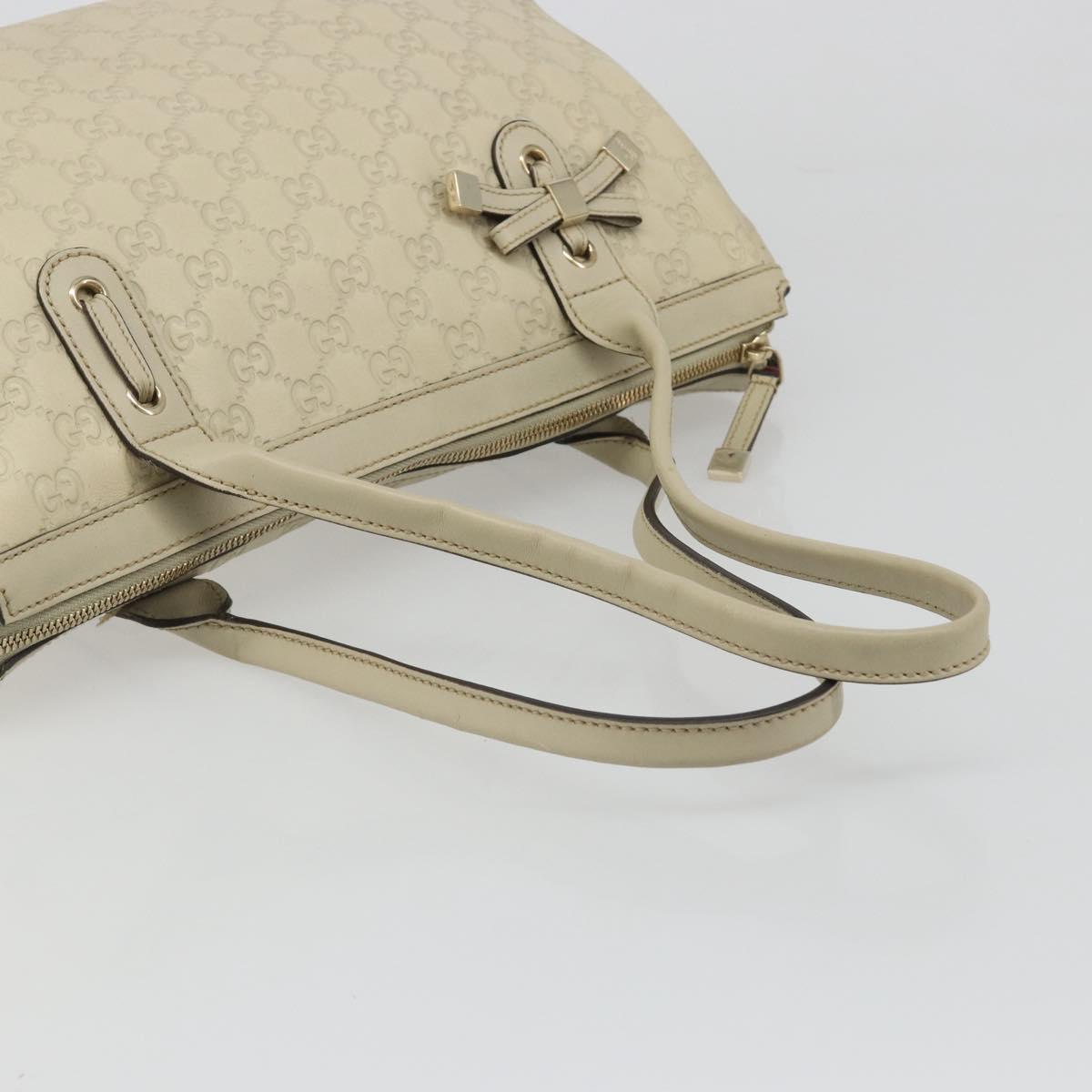 GUCCI GG Canvas Guccissima Princess Bag Leather Ivory Gold 177052 Auth 186378V