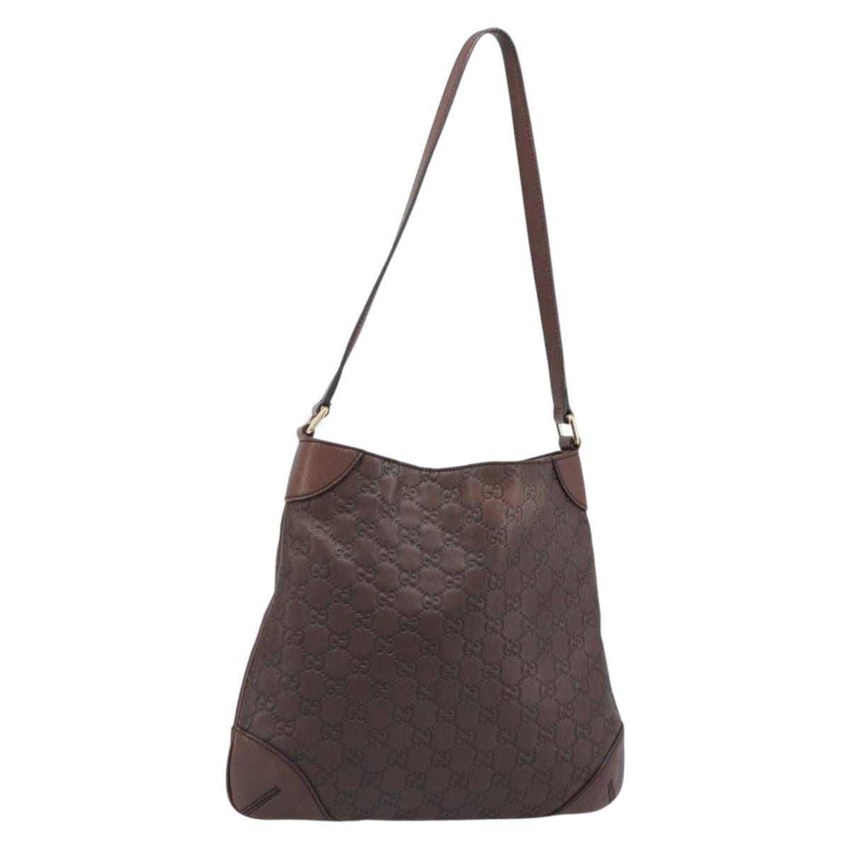 GUCCI GG Canvas Guccissima Bag Leather Outlet Brown Gold 248272 Auth 186379V
