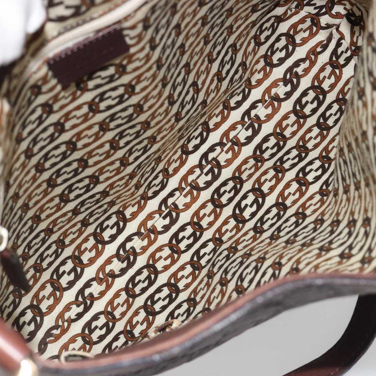 GUCCI GG Canvas Guccissima Bag Leather Outlet Brown Gold 248272 Auth 186379V