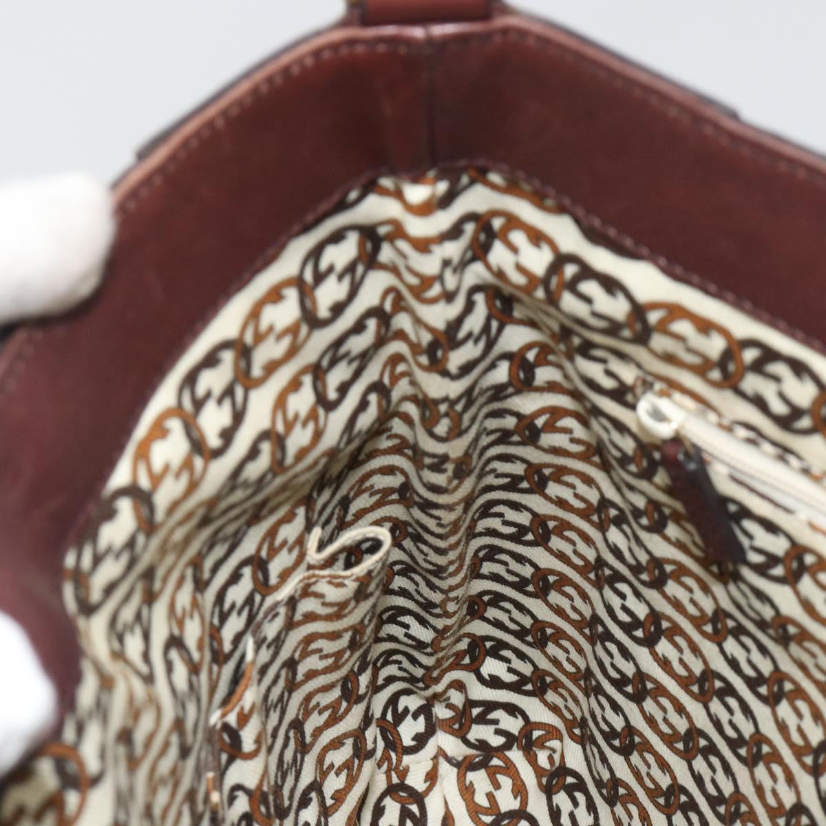 GUCCI GG Canvas Guccissima Bag Leather Outlet Brown Gold 248272 Auth 186379V