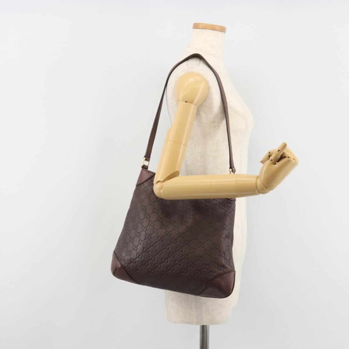 GUCCI GG Canvas Guccissima Bag Leather Outlet Brown Gold 248272 Auth 186379V
