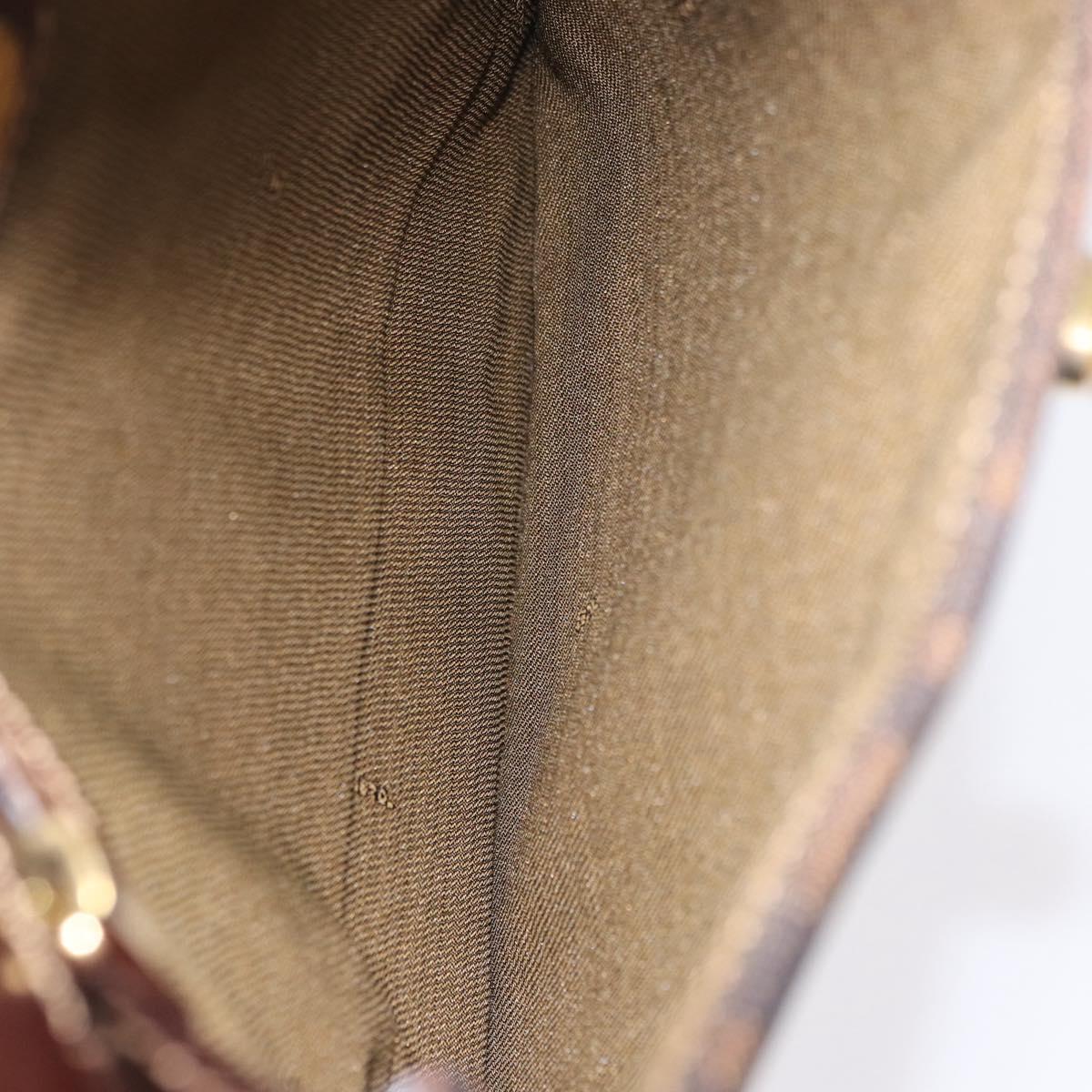 FENDI Zucca Canvas Hand Bag Black Brown Auth 186381V