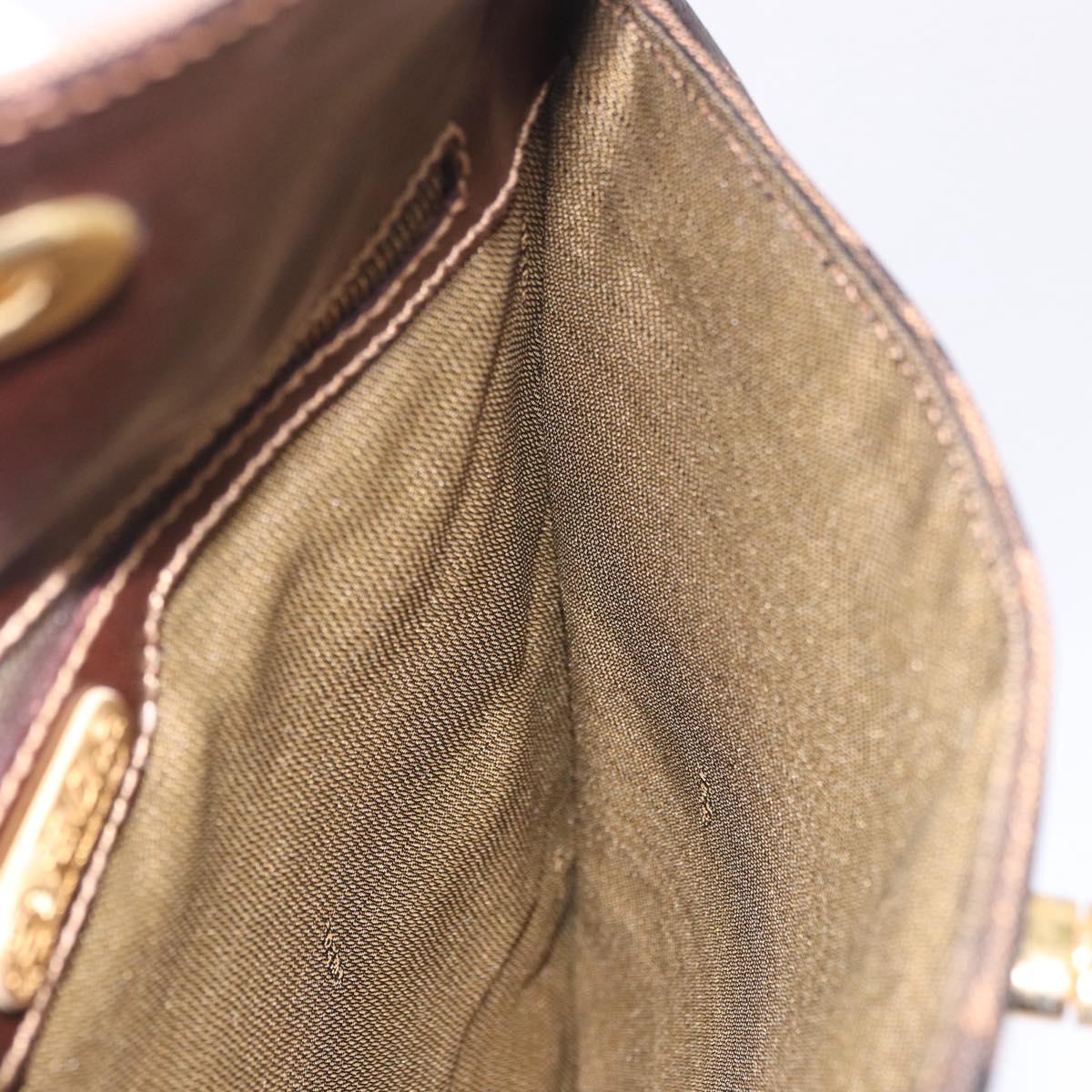 FENDI Zucca Canvas Hand Bag Black Brown Auth 186381V