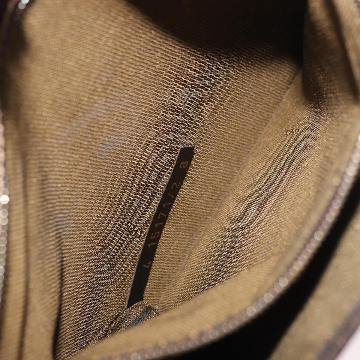 FENDI Zucca Canvas Hand Bag Black Brown Auth 186381V
