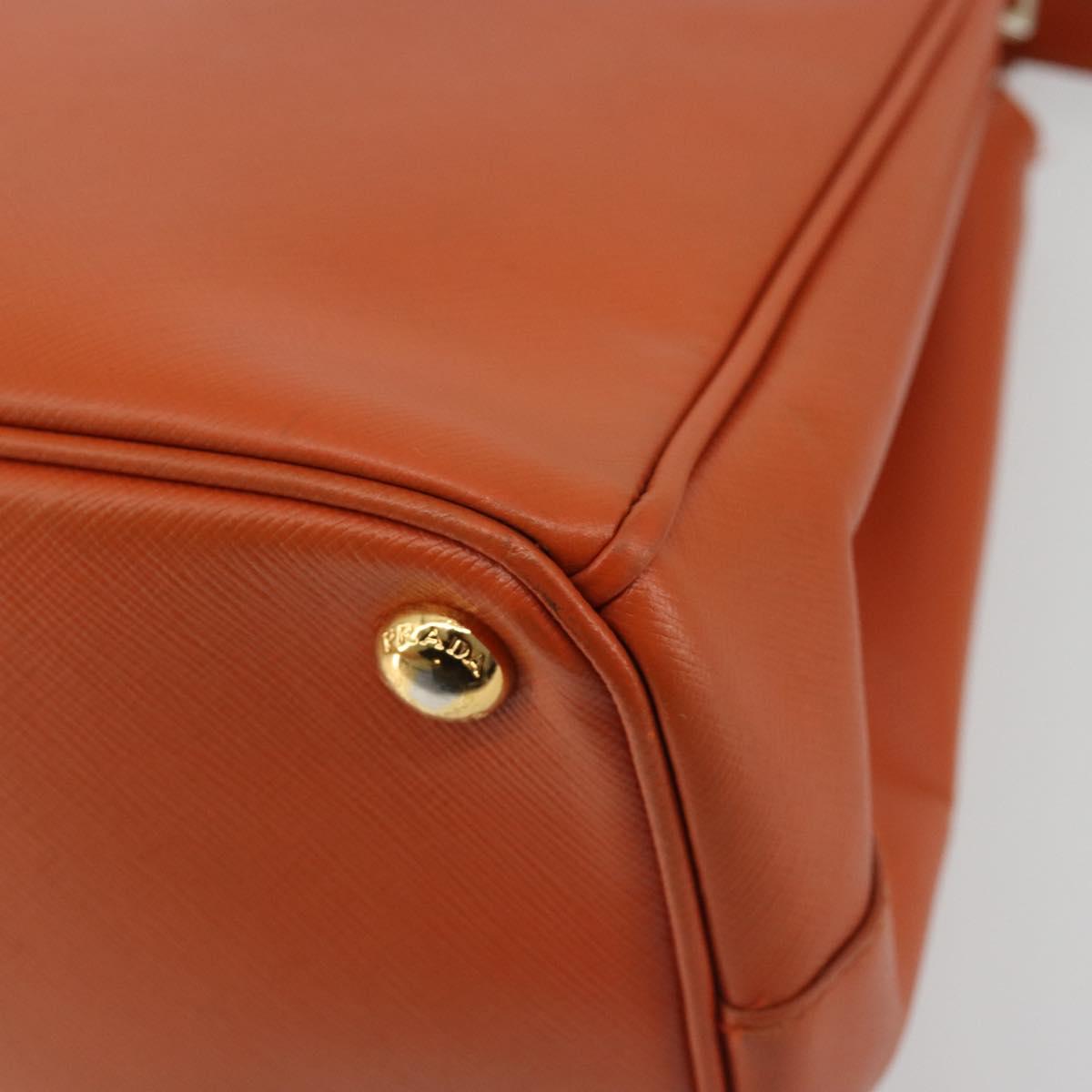 PRADA Galleria Hand Bag Safiano leather 2way Orange Auth 186384V