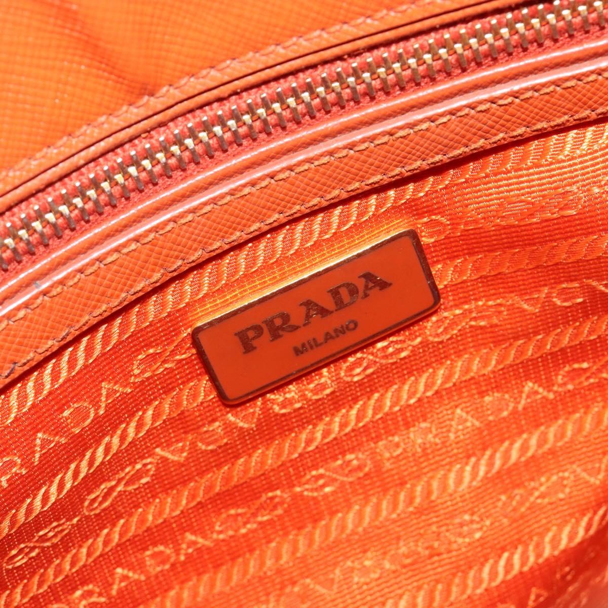 PRADA Galleria Hand Bag Safiano leather 2way Orange Auth 186384V