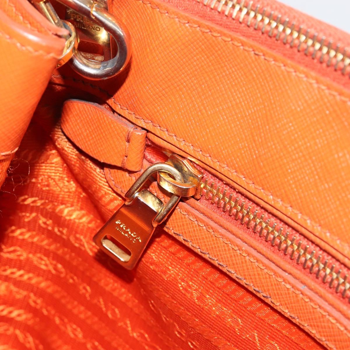 PRADA Galleria Hand Bag Safiano leather 2way Orange Auth 186384V