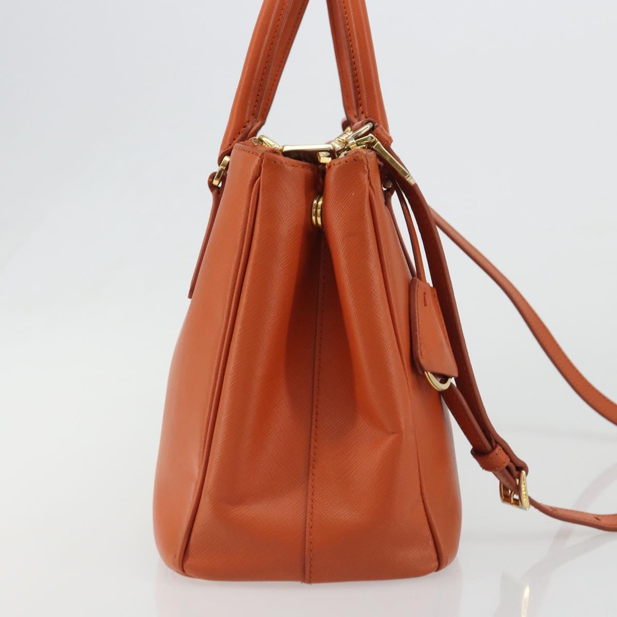 PRADA Galleria Hand Bag Safiano leather 2way Orange Auth 186384V