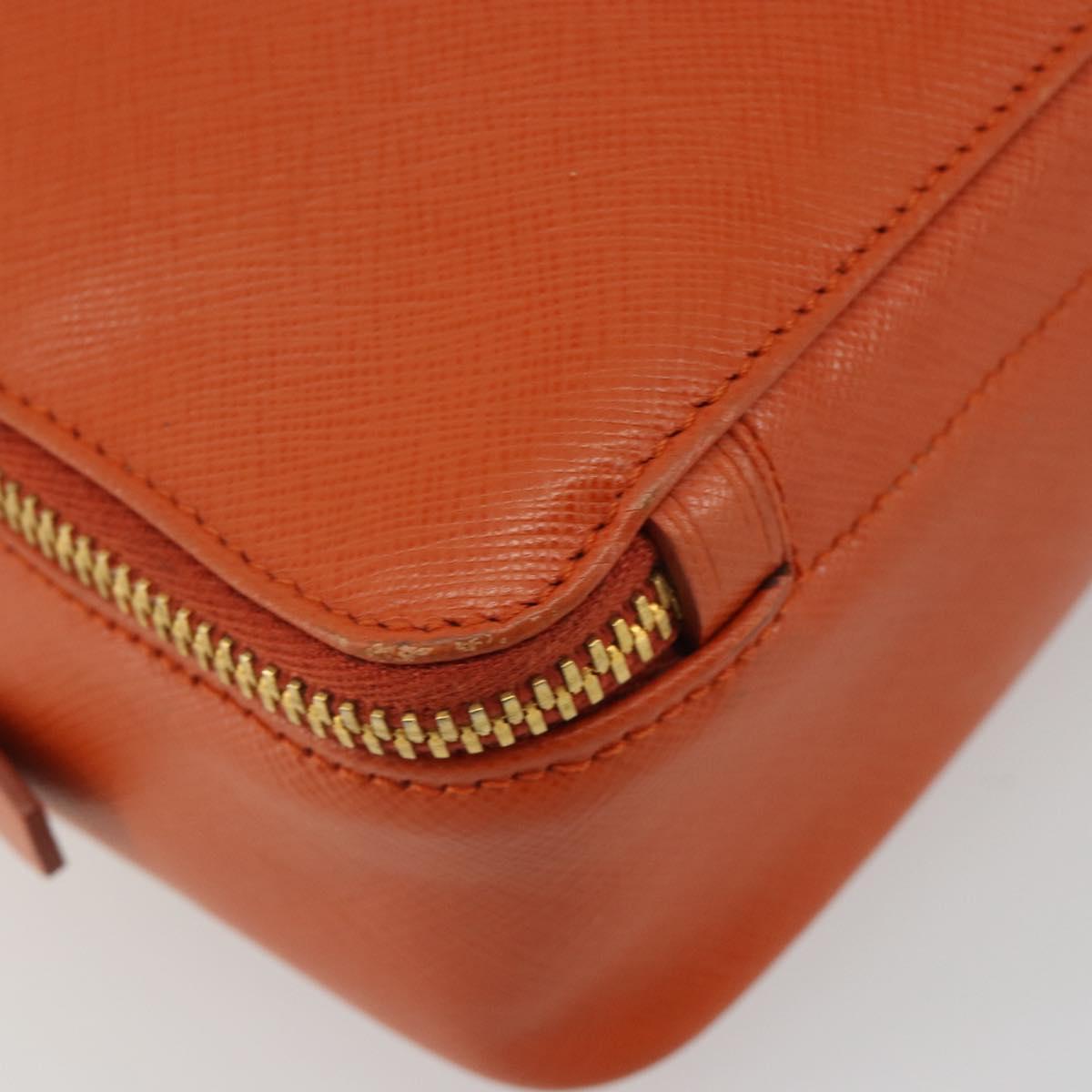 PRADA Shoulder Bag Saffiano leather Orange Gold Auth 186385V