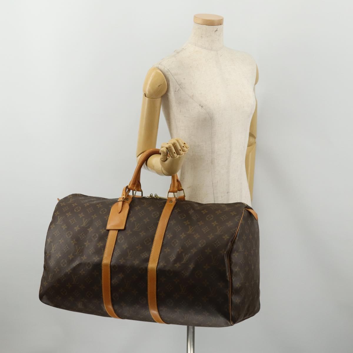 LOUIS VUITTON Monogram Keepall 55 Boston Bag M41424 LV Auth 186387A