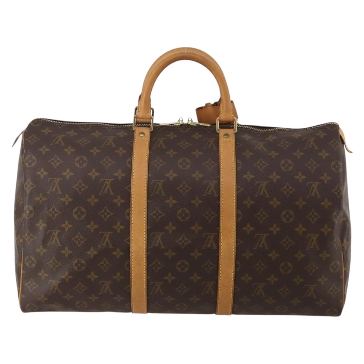 LOUIS VUITTON Monogram Keepall 50 Boston Bag M41426 LV Auth 186388A